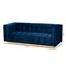 Baxton Studio Loreto Navy Blue Velvet Upholstered Brushed Gold Finished Sofa 157-8864 - alternate 6